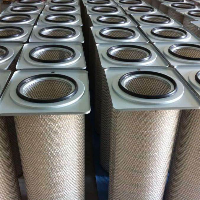 Cartridge Filter Udara Lipit Polyester Dukungan Debu Kolektor Industri